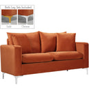  Manufacturer Color_Cognac -- Naomi 58" Cognac Velvet Upholstered Loveseat IMAGE 2