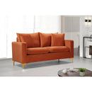  Manufacturer Color_Cognac -- Naomi 58" Cognac Velvet Upholstered Loveseat IMAGE 3