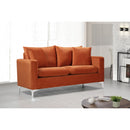  Manufacturer Color_Cognac -- Naomi 58" Cognac Velvet Upholstered Loveseat IMAGE 4