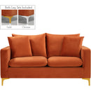  Manufacturer Color_Cognac -- Naomi 58" Cognac Velvet Upholstered Loveseat IMAGE 7