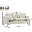  Manufacturer Color_Cream -- Naomi 58" Cream Velvet Upholstered Loveseat IMAGE 16
