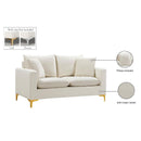  Manufacturer Color_Cream -- Naomi 58" Cream Velvet Upholstered Loveseat IMAGE 17