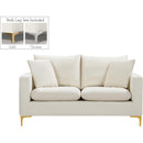  Manufacturer Color_Cream -- Naomi 58" Cream Velvet Upholstered Loveseat IMAGE 3