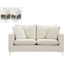  Manufacturer Color_Cream -- Naomi 58" Cream Velvet Upholstered Loveseat IMAGE 4