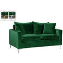  Manufacturer Color_Green -- Naomi 58" Green Velvet Upholstered Loveseat IMAGE 2