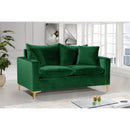  Manufacturer Color_Green -- Naomi 58" Green Velvet Upholstered Loveseat IMAGE 3