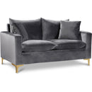  Manufacturer Color_Grey -- Naomi 58" Grey Velvet Upholstered Loveseat IMAGE 1