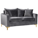Meridian Naomi Stationary Fabric Loveseat 633Grey-L IMAGE 1