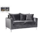  Manufacturer Color_Grey -- Naomi 58" Grey Velvet Upholstered Loveseat IMAGE 2