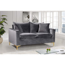  Manufacturer Color_Grey -- Naomi 58" Grey Velvet Upholstered Loveseat IMAGE 3