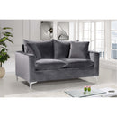  Manufacturer Color_Grey -- Naomi 58" Grey Velvet Upholstered Loveseat IMAGE 4