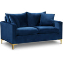  Manufacturer Color_Navy -- Naomi 58" Navy Velvet Upholstered Loveseat IMAGE 1