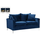  Manufacturer Color_Navy -- Naomi 58" Navy Velvet Upholstered Loveseat IMAGE 2