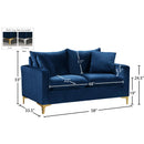  Manufacturer Color_Navy -- Naomi 58" Navy Velvet Upholstered Loveseat IMAGE 7