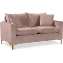 Manufacturer Color_Pink -- Naomi 58" Pink Velvet Upholstered Loveseat IMAGE 1