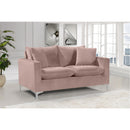  Manufacturer Color_Pink -- Naomi 58" Pink Velvet Upholstered Loveseat IMAGE 4