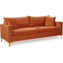  Manufacturer Color_Cognac -- Naomi 81.5" Cognac Velvet Upholstered Sofa IMAGE 1