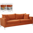  Manufacturer Color_Cognac -- Naomi 81.5" Cognac Velvet Upholstered Sofa IMAGE 2