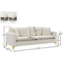  Manufacturer Color_Cream -- Naomi 81.5" Cream Velvet Upholstered Sofa IMAGE 16