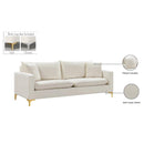  Manufacturer Color_Cream -- Naomi 81.5" Cream Velvet Upholstered Sofa IMAGE 17