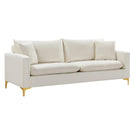 Meridian Naomi Stationary Fabric Sofa 633Cream-S IMAGE 1