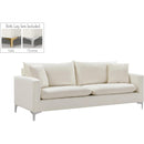  Manufacturer Color_Cream -- Naomi 81.5" Cream Velvet Upholstered Sofa IMAGE 2