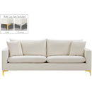  Manufacturer Color_Cream -- Naomi 81.5" Cream Velvet Upholstered Sofa IMAGE 3