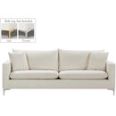  Manufacturer Color_Cream -- Naomi 81.5" Cream Velvet Upholstered Sofa IMAGE 4