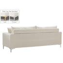  Manufacturer Color_Cream -- Naomi 81.5" Cream Velvet Upholstered Sofa IMAGE 6