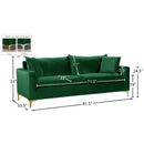  Manufacturer Color_Green -- Naomi 81.5" Green Velvet Upholstered Sofa IMAGE 8