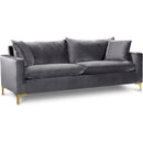  Manufacturer Color_Grey -- Naomi 81.5" Grey Velvet Upholstered Sofa IMAGE 1