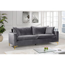  Manufacturer Color_Grey -- Naomi 81.5" Grey Velvet Upholstered Sofa IMAGE 3