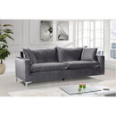  Manufacturer Color_Grey -- Naomi 81.5" Grey Velvet Upholstered Sofa IMAGE 4
