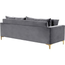  Manufacturer Color_Grey -- Naomi 81.5" Grey Velvet Upholstered Sofa IMAGE 5