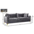  Manufacturer Color_Grey -- Naomi 81.5" Grey Velvet Upholstered Sofa IMAGE 8
