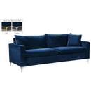  Manufacturer Color_Navy -- Naomi 81.5" Navy Velvet Upholstered Sofa IMAGE 2