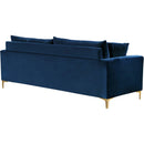  Manufacturer Color_Navy -- Naomi 81.5" Navy Velvet Upholstered Sofa IMAGE 5