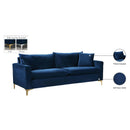  Manufacturer Color_Navy -- Naomi 81.5" Navy Velvet Upholstered Sofa IMAGE 9