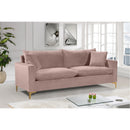  Manufacturer Color_Pink -- Naomi 81.5" Pink Velvet Upholstered Sofa IMAGE 3
