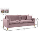  Manufacturer Color_Pink -- Naomi 81.5" Pink Velvet Upholstered Sofa IMAGE 8