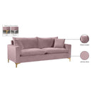  Manufacturer Color_Pink -- Naomi 81.5" Pink Velvet Upholstered Sofa IMAGE 9