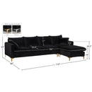 Meridian Naomi Black Velvet 2 pc Reversible Sectional IMAGE 17