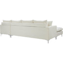  Manufacturer Color_Cream -- Naomi 110" Cream Velvet Upholstered Reversible Sectional IMAGE 10
