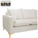  Manufacturer Color_Cream -- Naomi 110" Cream Velvet Upholstered Reversible Sectional IMAGE 15