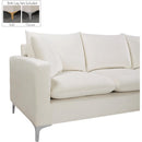  Manufacturer Color_Cream -- Naomi 110" Cream Velvet Upholstered Reversible Sectional IMAGE 16