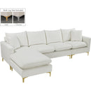  Manufacturer Color_Cream -- Naomi 110" Cream Velvet Upholstered Reversible Sectional IMAGE 17