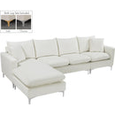  Manufacturer Color_Cream -- Naomi 110" Cream Velvet Upholstered Reversible Sectional IMAGE 18