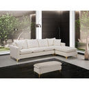  Manufacturer Color_Cream -- Naomi 110" Cream Velvet Upholstered Reversible Sectional IMAGE 19