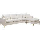 Meridian Naomi Fabric 2 pc Sectional 636Cream-Sectional IMAGE 1