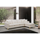  Manufacturer Color_Cream -- Naomi 110" Cream Velvet Upholstered Reversible Sectional IMAGE 5